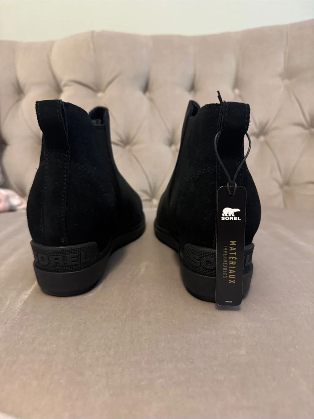 Sorel Black Suede Chelsea Ankle Boots